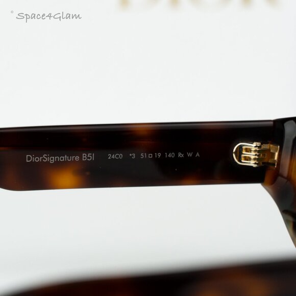 NEW Dior DIORSIGNATURE B5I 24C0 Honey Havana Green Unisex Cat Eye Sunglasses - Picture 6 of 9